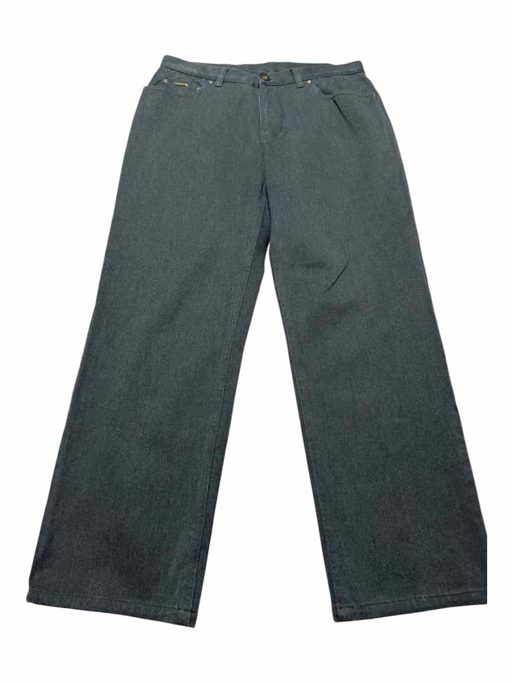 Wide Leg Lauren Jeans Co Charcoal Gray Stretch High Rise Pants Size 10 Office